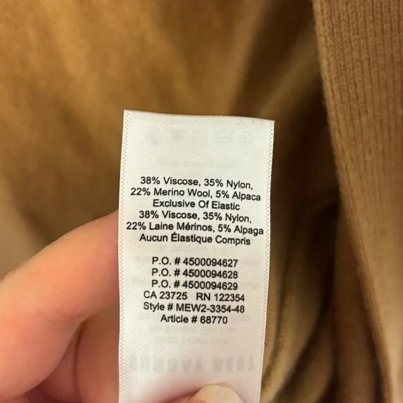 Aritzia Sunday best Brown Cardigan merino wool alpaca Sweater SZ small - Picture 9 of 9